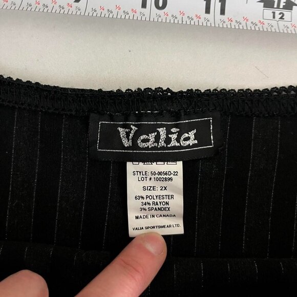 y2k black pinstripe plus size goth grunge corpcore midi skirt - Picture 8 of 8